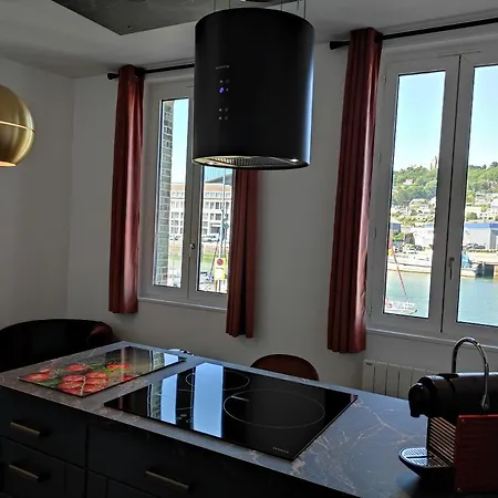 Ferienwohnung Le Reflet Des Voiles Face Au Port De Fécamp Exterior foto